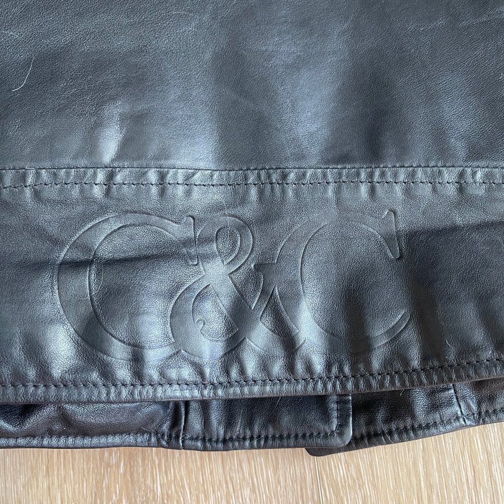 Auc Versace Leather Bomber Black Jacket - Picture 8 of 17